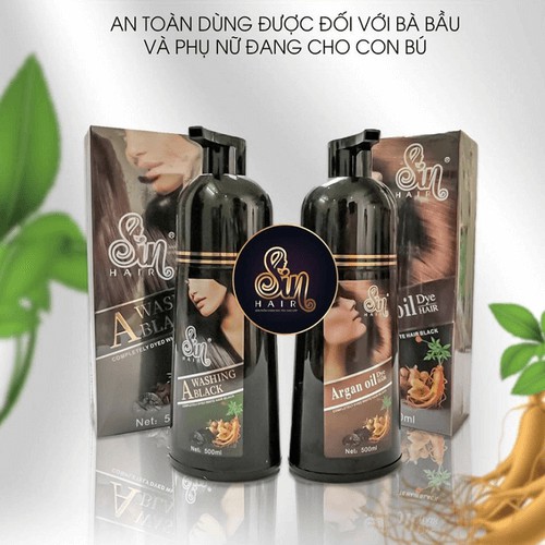 [HCM]Dầu Gội Thảo Dược Phủ Tóc Bạc Nhân Sâm Sin Hair 500ml