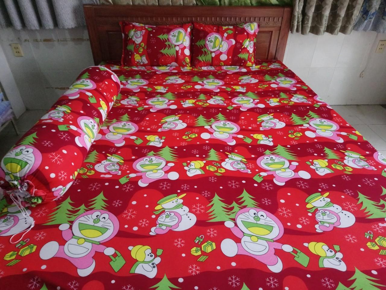 Bộ dra thun lạnh hàn quốc 1m8 x 2m ( 1 dra + 3 áo gối)