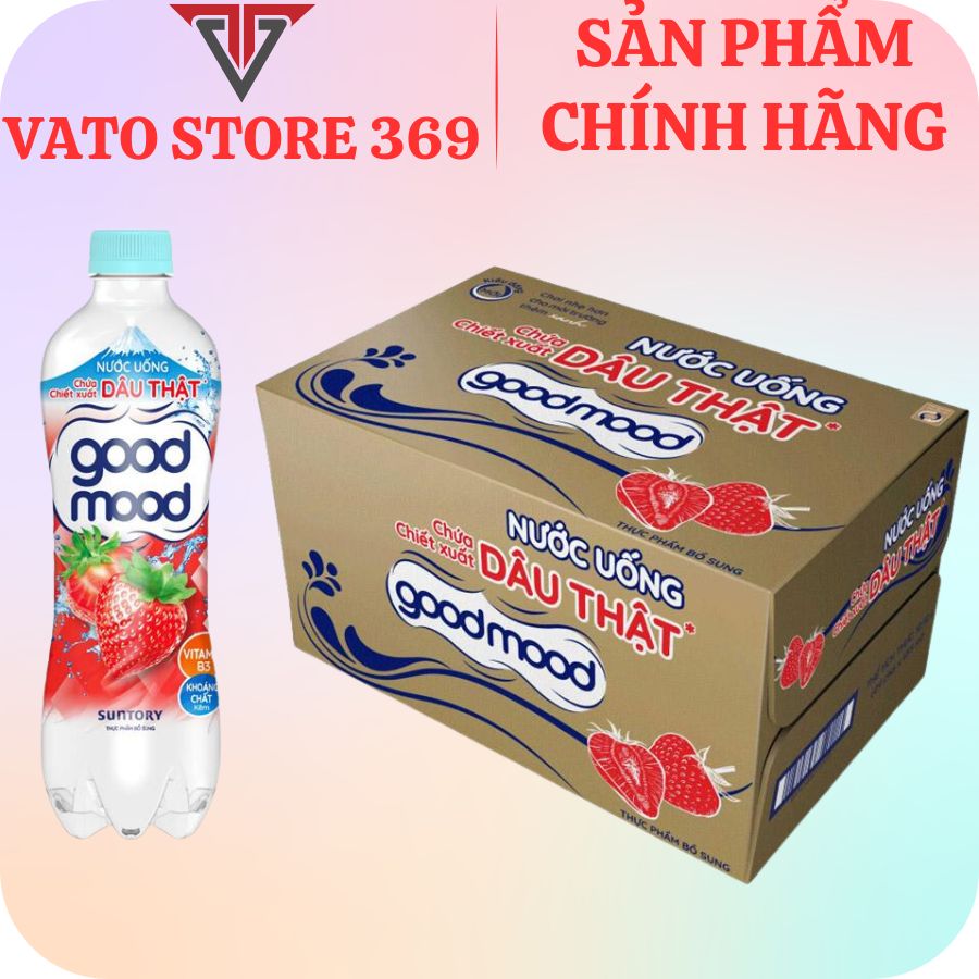 Nước uống chứa chiết xuất dâu thật GOOD MOOD chai 450ml