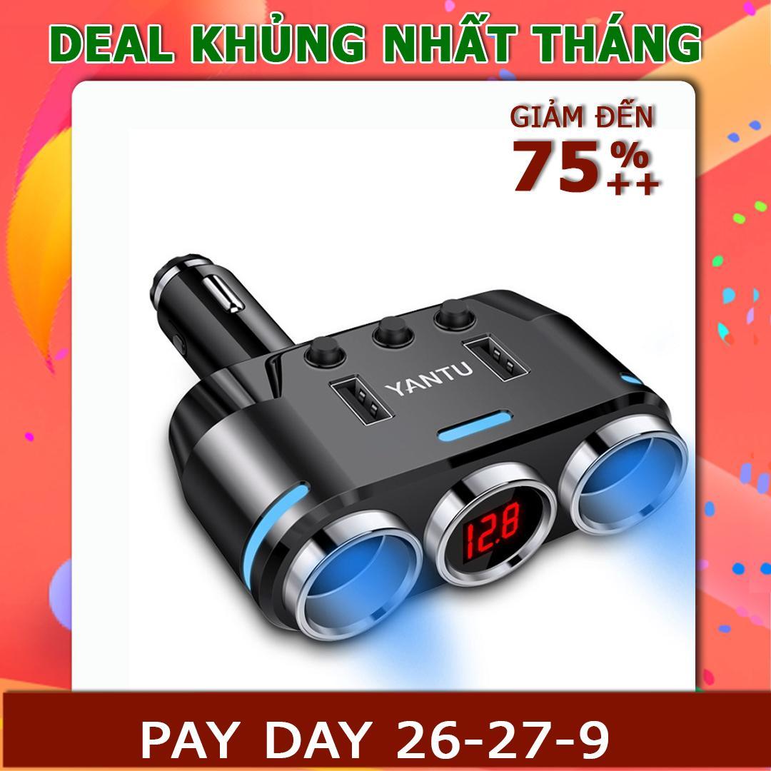 Tẩu sạc ô tô đa năng cao cấp 2 cổng tẩu 2 cổng USB Bảo hành 12 tháng Tẩu sạc ô tô đa năng chia nhiều cổng