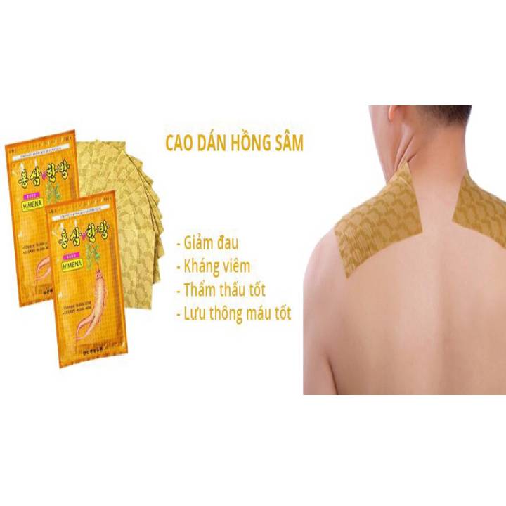 Cao Dán Sâm HIMENA Chính Hãng Hàn Quốc, Túi 20 miếng