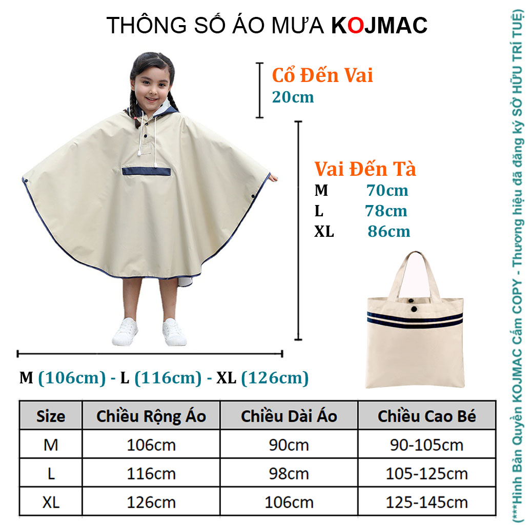 Child raincoat zippers kojmac raincoat for kid