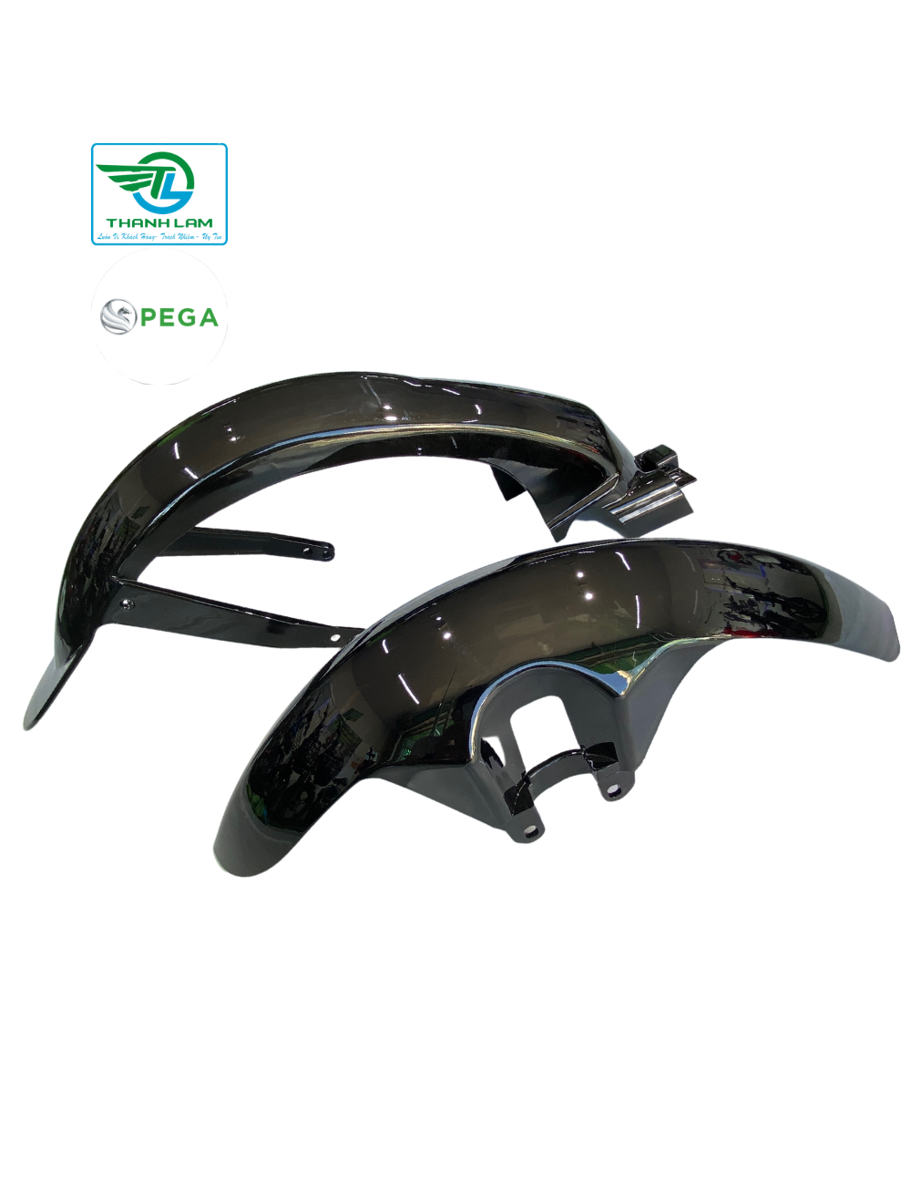 Pair of cap a Pega electric bicycle mudguard (shiny black)-Original