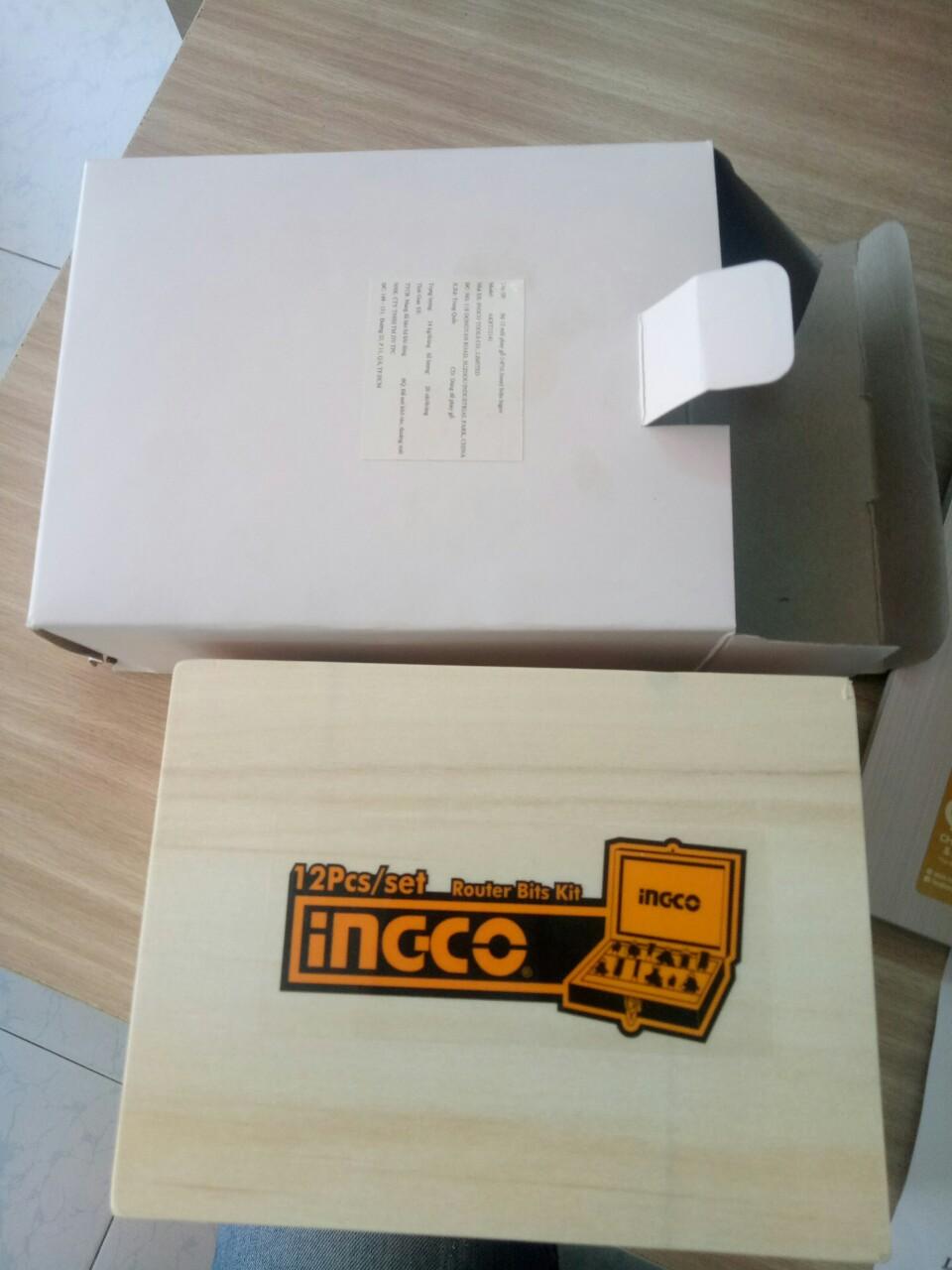 6,3mm Bộ 12 mũi phay gỗ INGCO AKRT12141