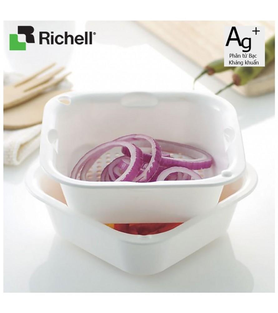 BỘ RỔ CHẬU NHỰA KHÁNG KHUẨN LEI RICHELL (S-TRẮNG)