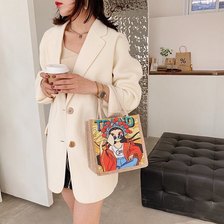 [HCM]Túi cói hoạ tiết Trend