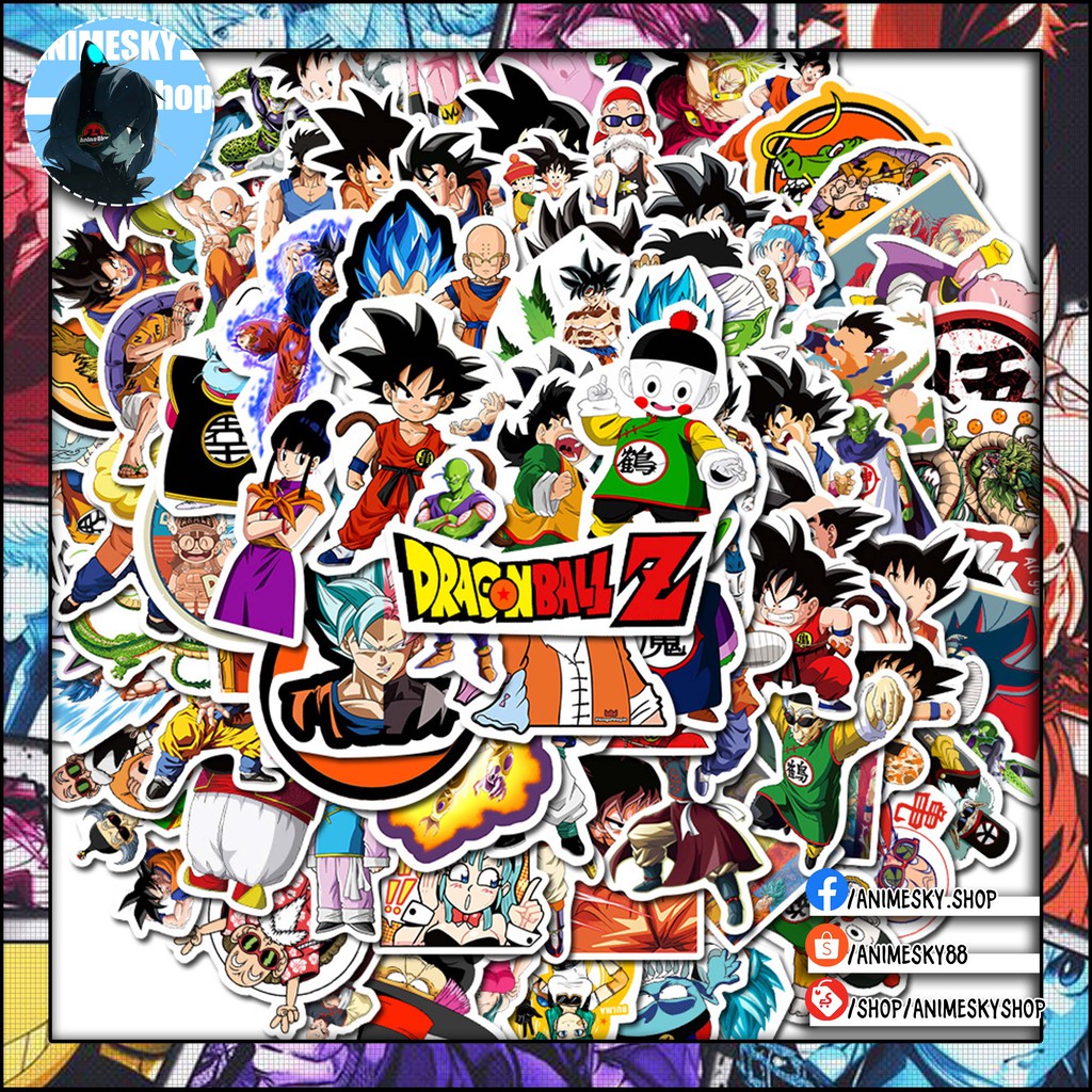 Combo 100 sticker Dragon Ball không thấm nước