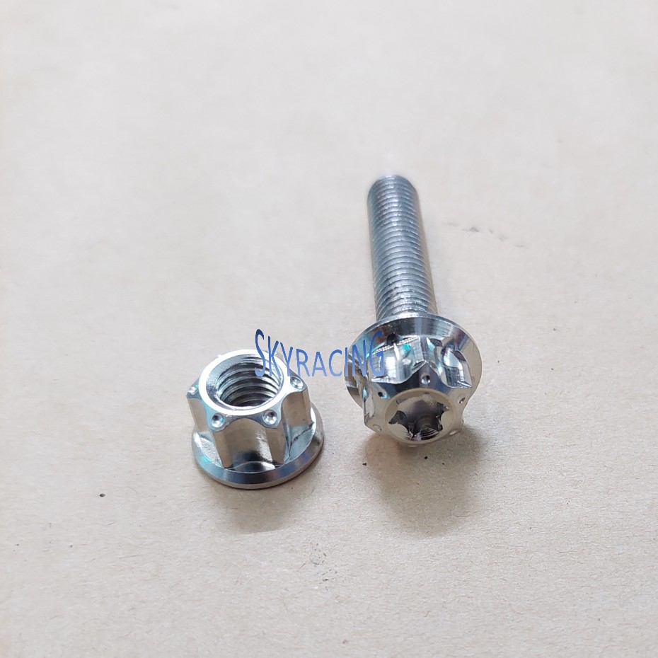 Ốc inox 8li đầu salaya S3 treo pô xe (có kèm tán hoặc không)