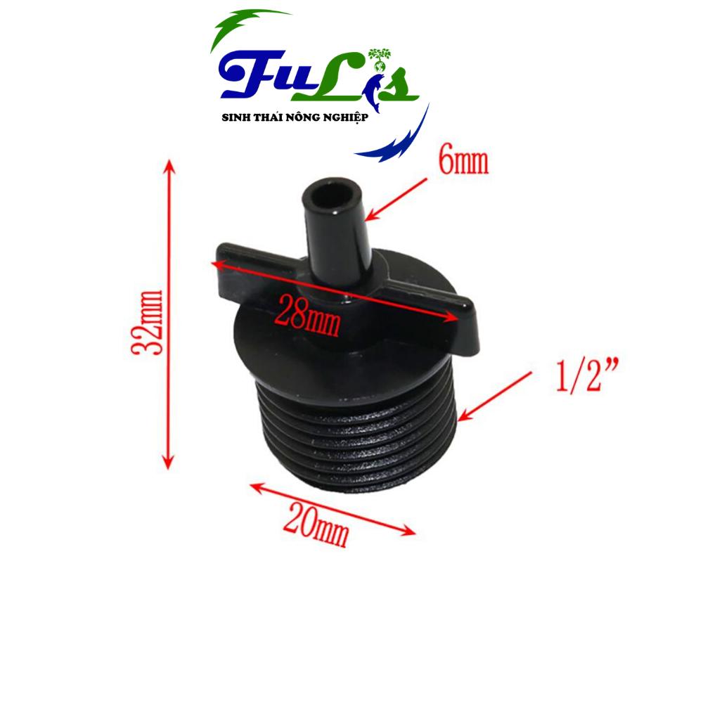 10 Đầu Chuyển Nối Ren Ngoài 21 xuống Nối 6 li , Nhựa PP Chất Lượng