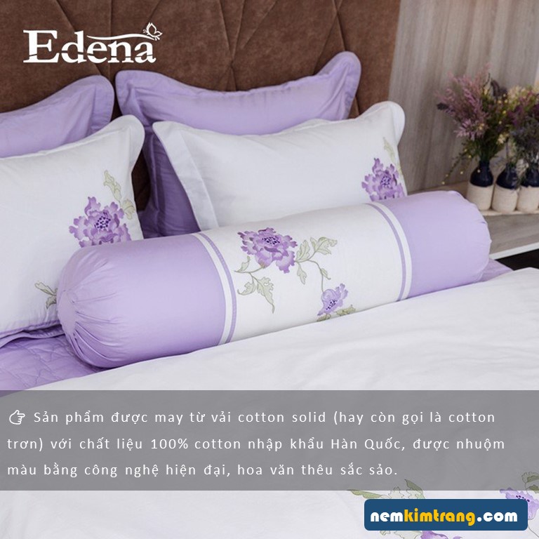VỎ Gối Ôm Cotton Solid Edena - CHÍNH HÃNG, CAO CÂP