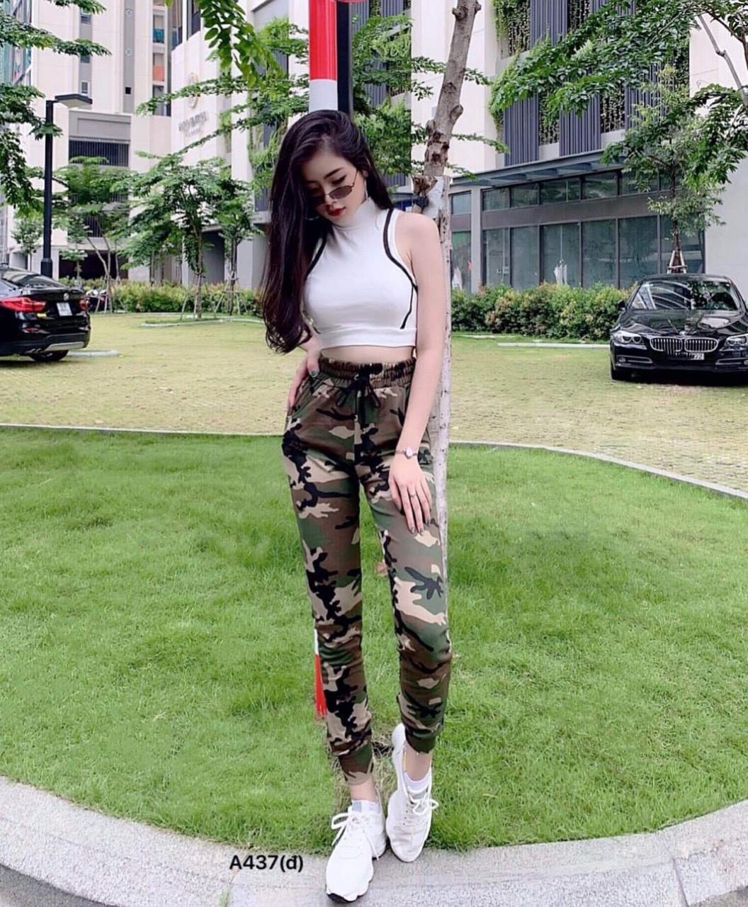 Sét bộ áo coton,quần thun lính-QH