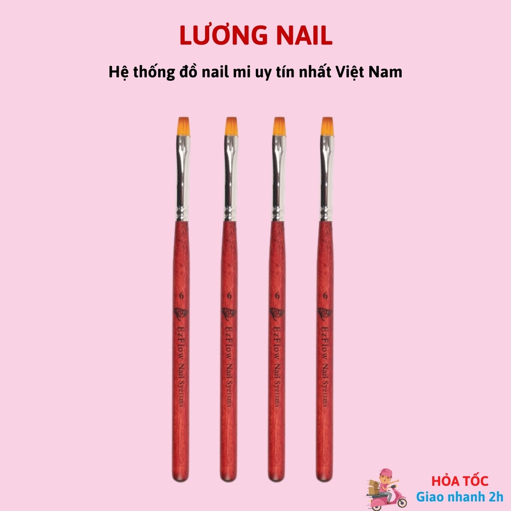Cọ đắp gel bút đắp gel móng cán gỗ ezflow