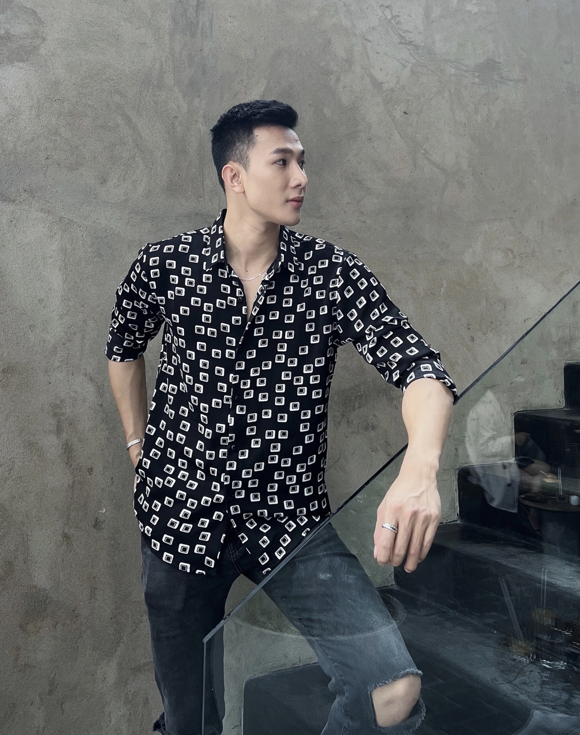 áo sơ mi lụa dài tay form rộng S10