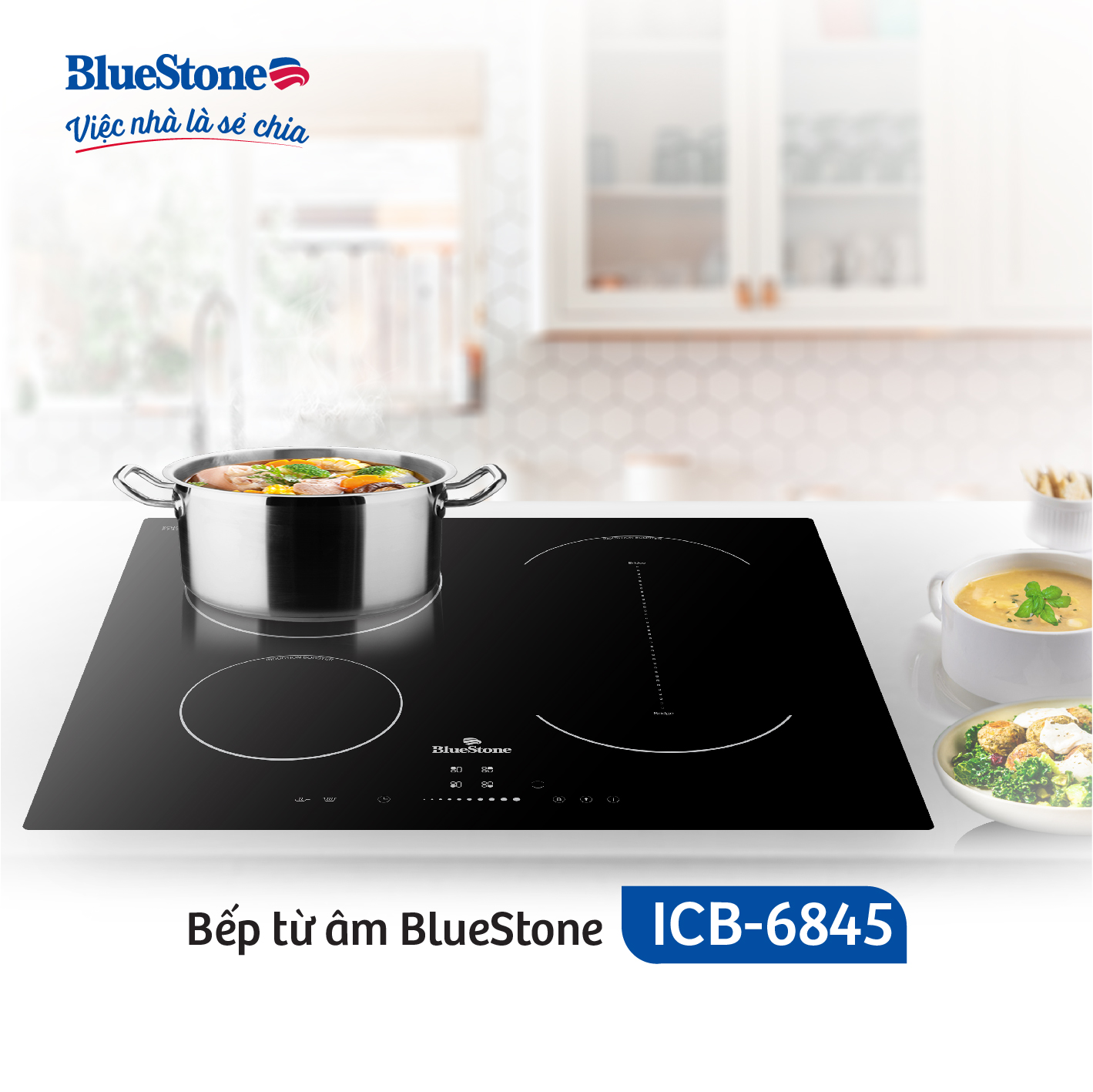 [Trả Góp 0%] Bếp Từ Ba BlueStone ICB-6845 7100W -  [Miễn Phí lắp đặt HCM, HN, Bình Dương, Đăk Lăk, Bắc Ninh, Bắc Giang]