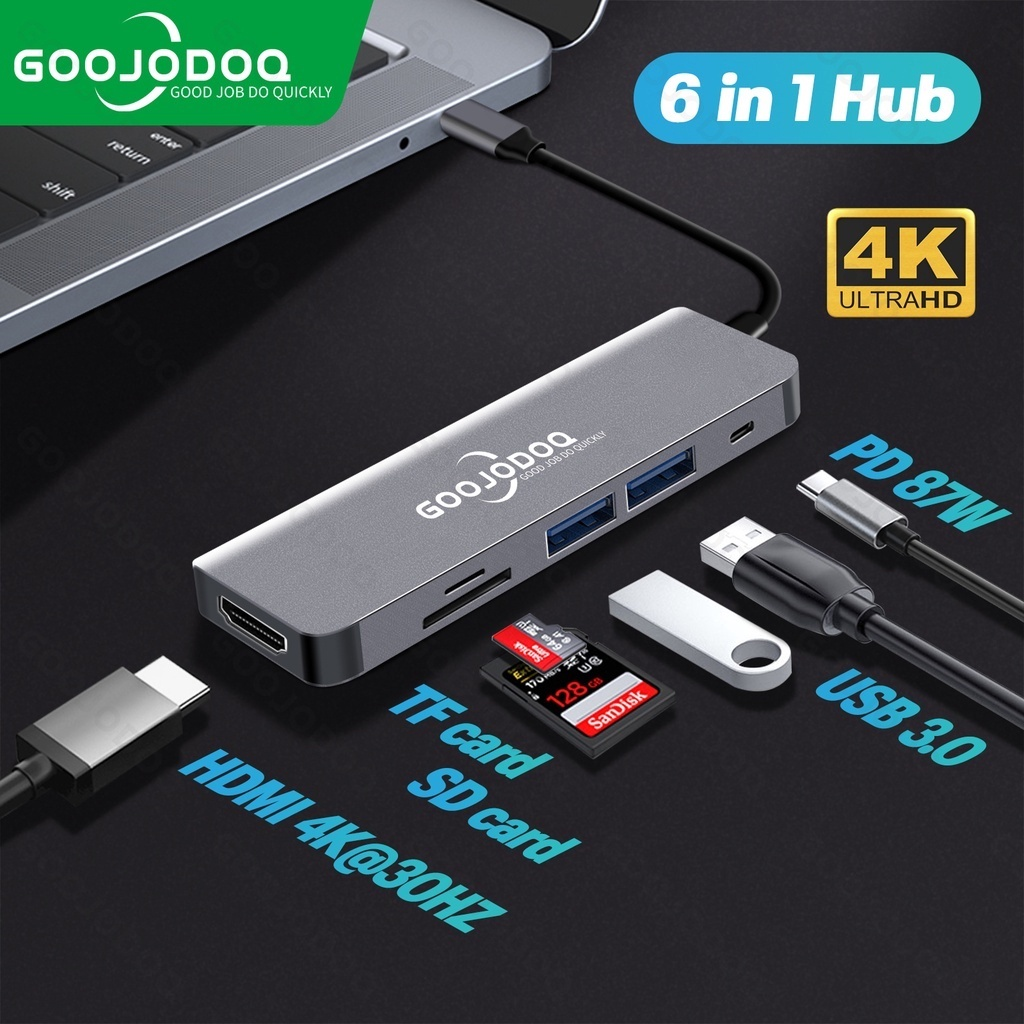 Bộ chuyển đổi Hub Goojodoq Active Type C 6 trong 1 Bộ chuyển đổi