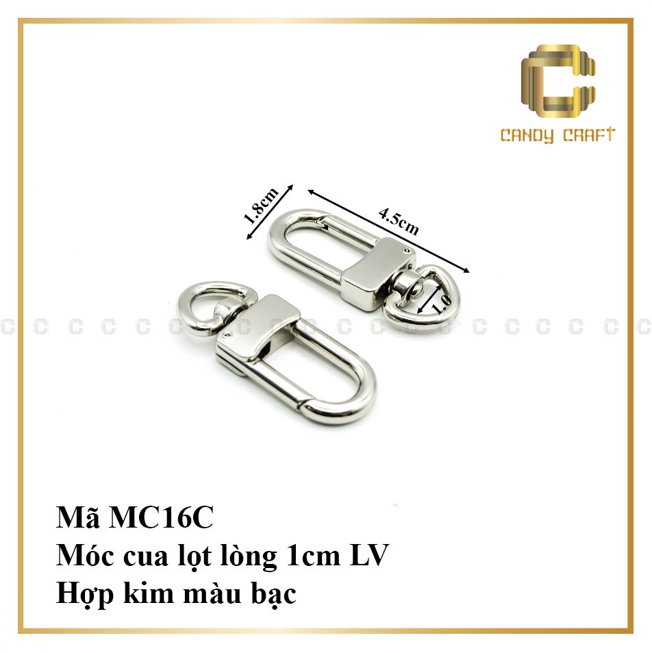 Móc cua màu bạc - phụ kiện làm túi xách