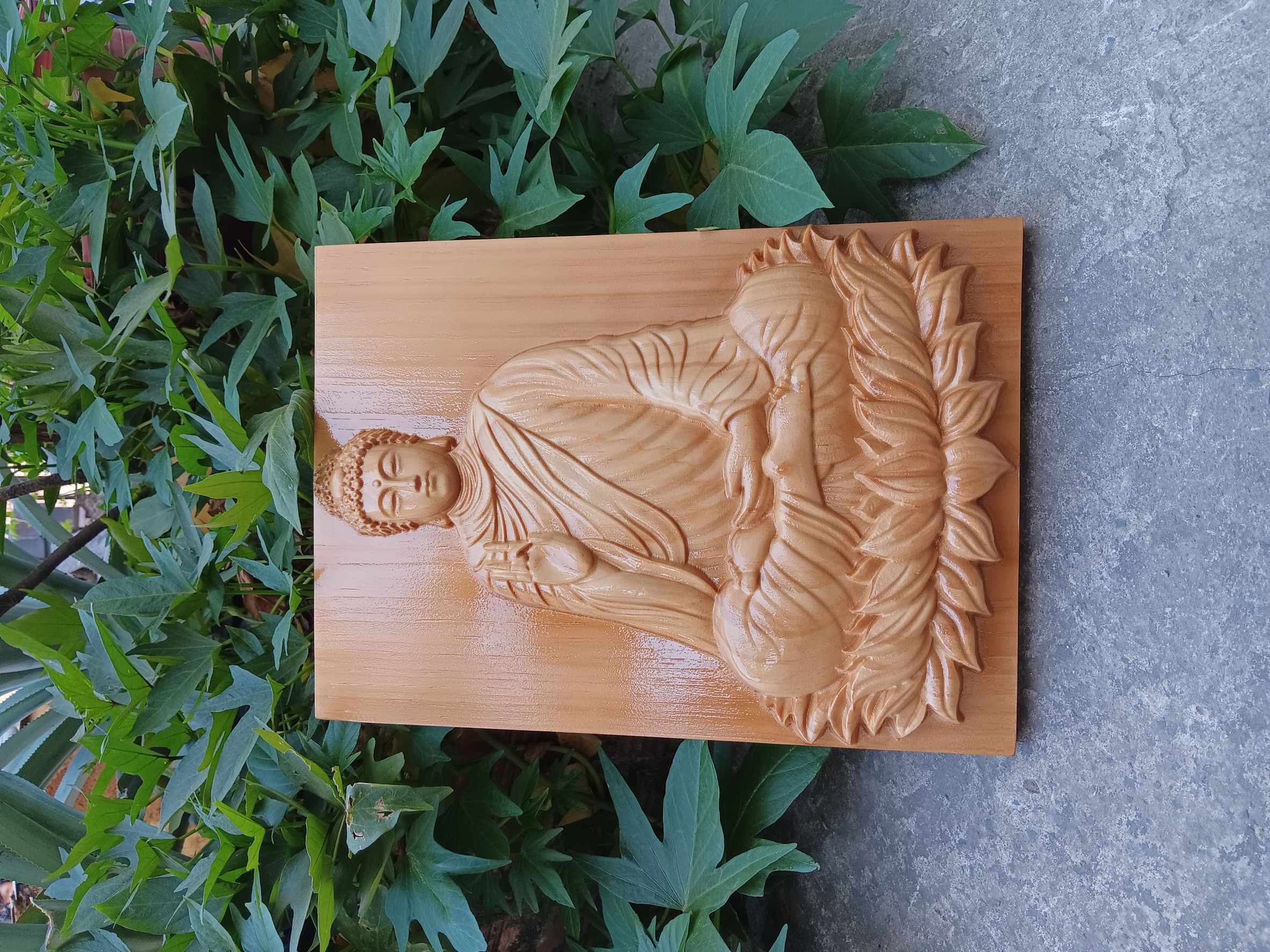 Tranh Phật thích ca tranh trí phòng thờ (có móc treo)