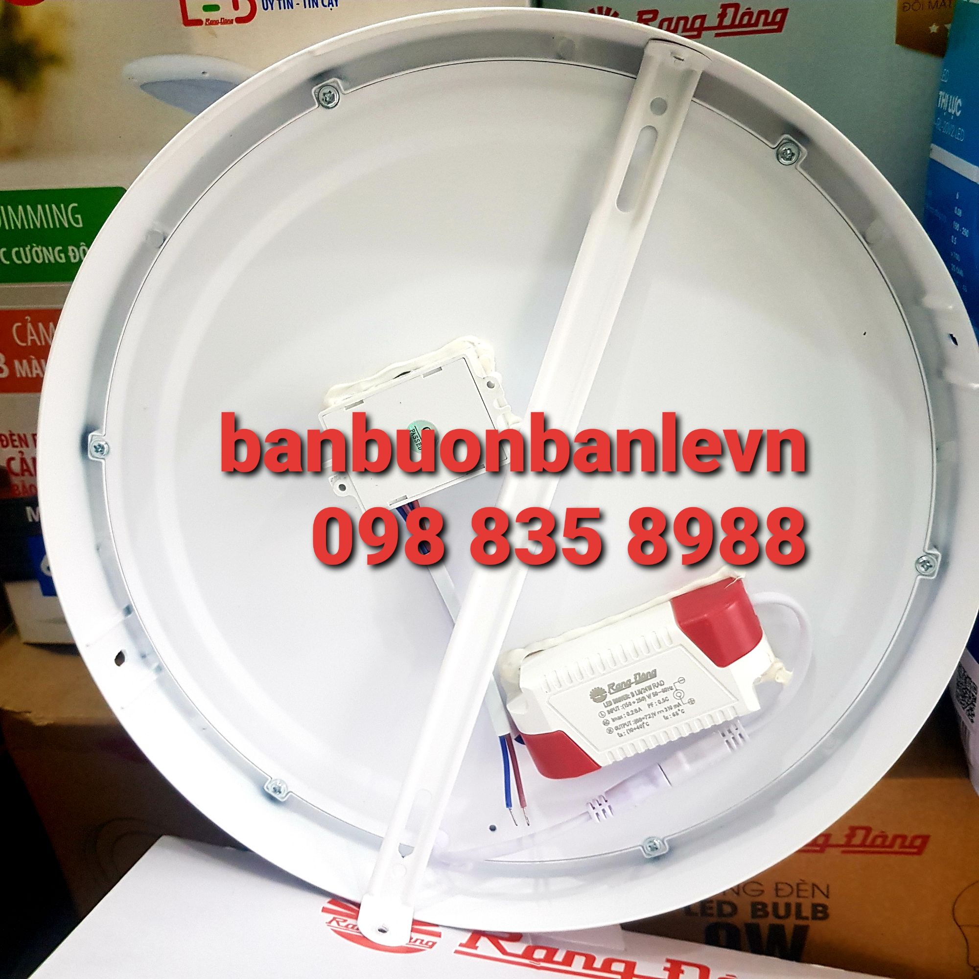 Đèn LED Ốp trần Tròn Cảm biến 24W Rạng đông