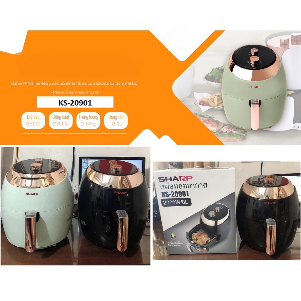Nồi Chiên Không Dầu Sharp -8 Lít- KS-20901