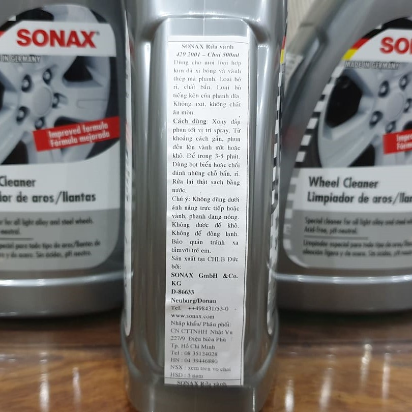 [HCM]Rửa Vành Sonax Wheel Cleaner 500Ml