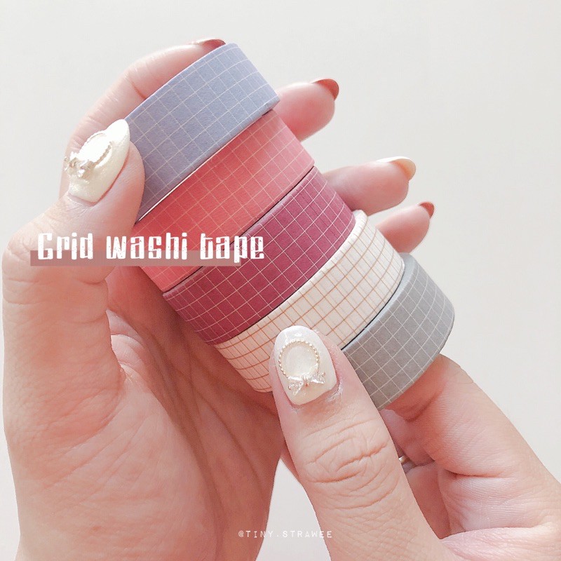 Cuộn grid washi tape 10m
