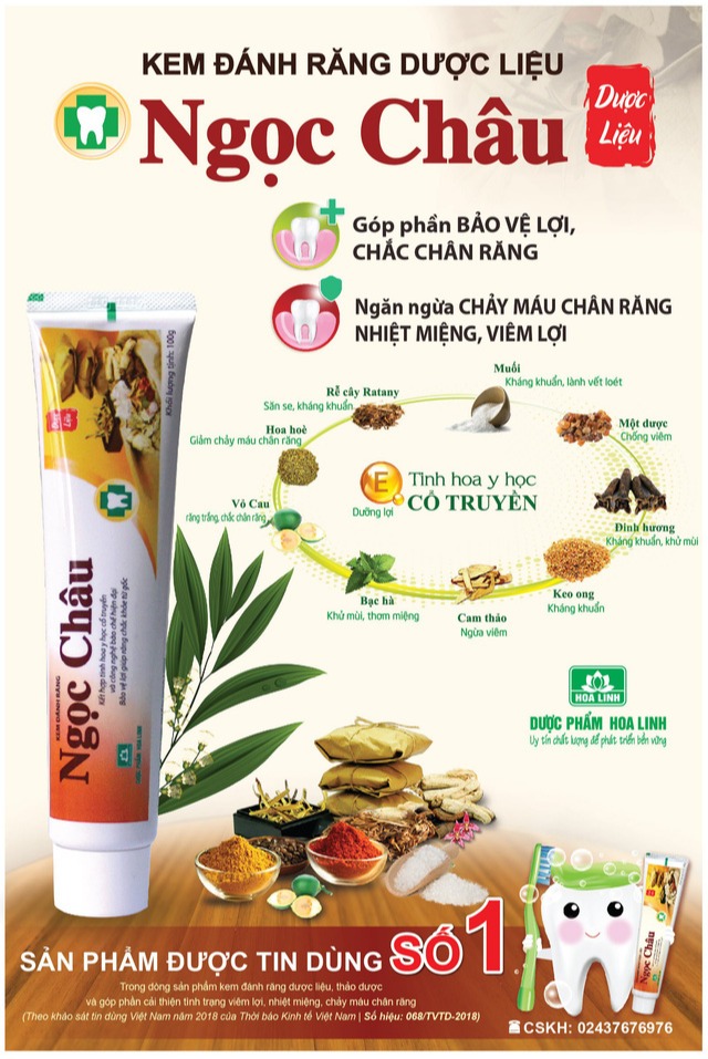 Kem đánh răng dược liệu Ngọc Châu 100g