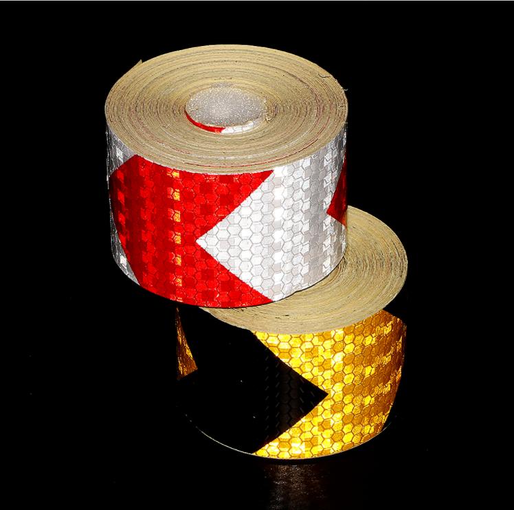Băng keo phản quang Mũi Tên Lớn, Đỏ phối Trắng 1M