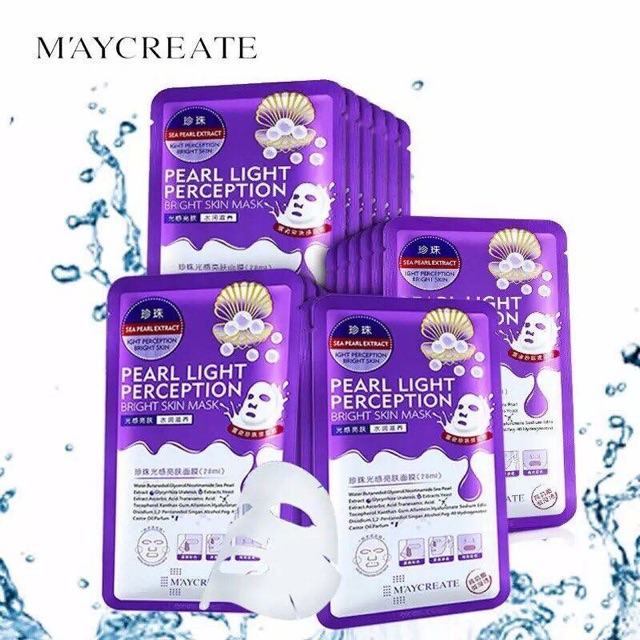 [BÁN LẺ GIÁ SỈ] HỘP 20 MIẾNG MẶT NẠ HA CẤP NƯỚC MAYCREATE- SỈ HA TÍM XANH