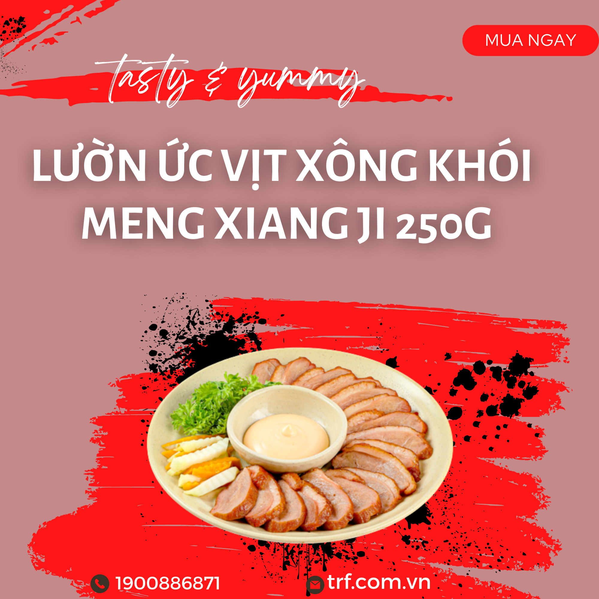 Lườn ức vịt xông khói Meng Xiang Ji ~250g [Chỉ giao hỏa tốc HN]