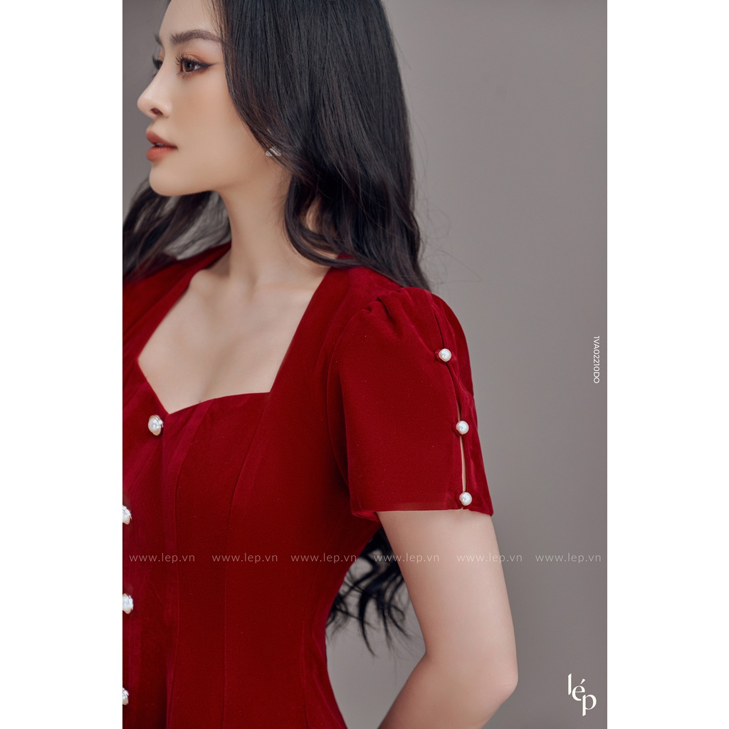 Váy nhung cổ nữ hoàng Lep' 1VA02210DO