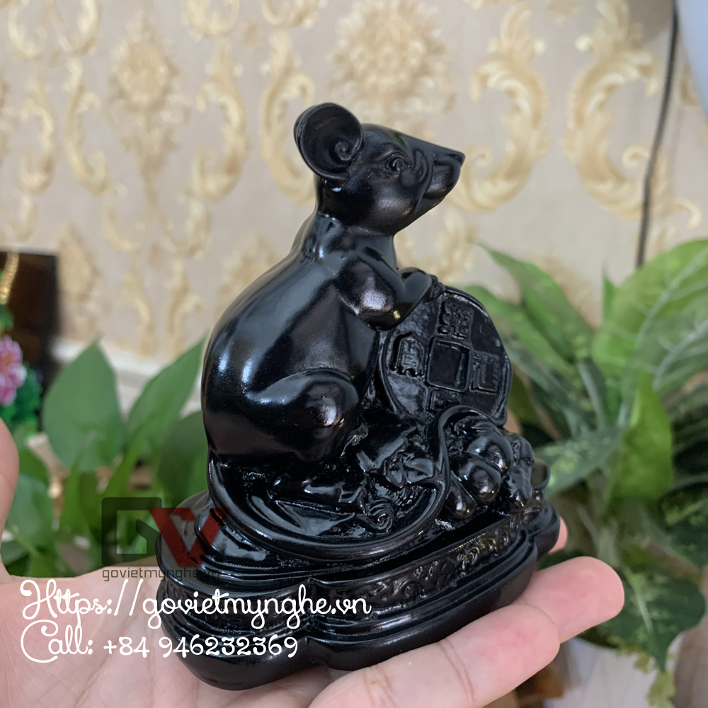 Tượng Đá Trang Trí Chuột Phong Thủy - Đá Màu