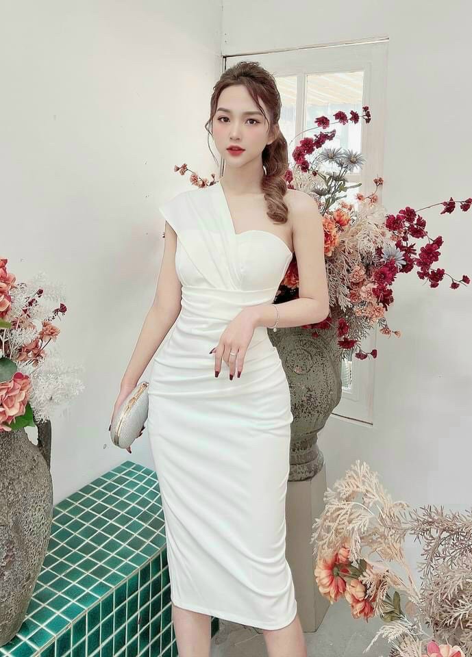 [HOÀN TIỀN MAX + FREESHIP MAX 15%] Đầm Body Lệch Vai Form Chuẩn, Sang Chảnh