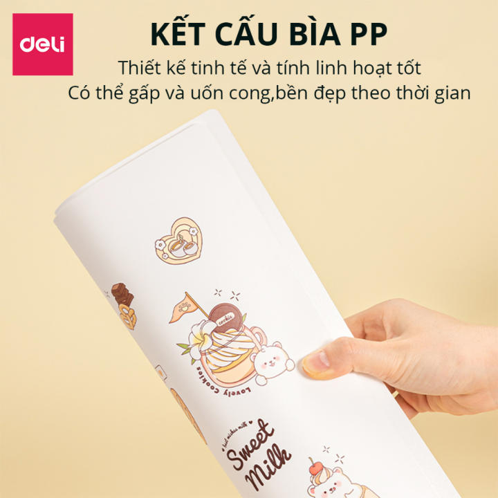 File lá học sinh A4 Deli màu pastel họa tiết cute - 30/40 lá - PQ312 - Hình ảnh 4