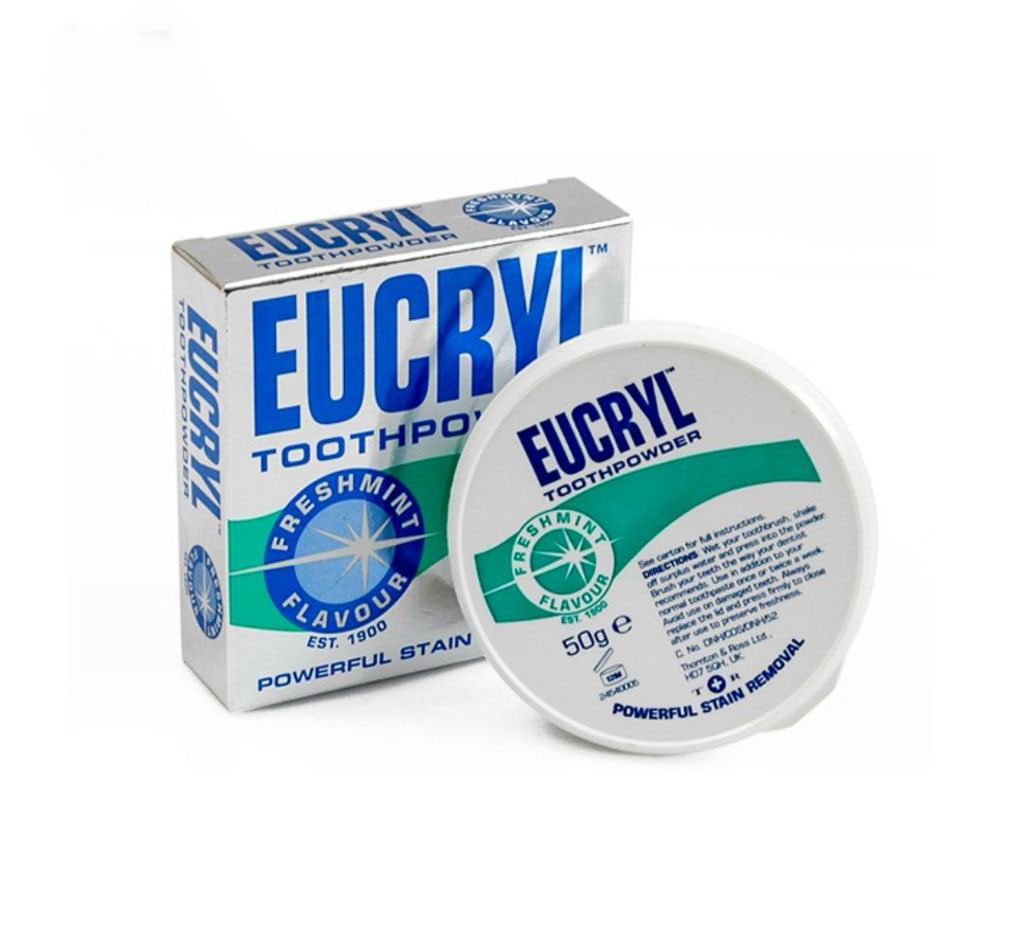 HCMBột tẩy trắng răng EUCRYL 50g màu xanh từ bạc hà