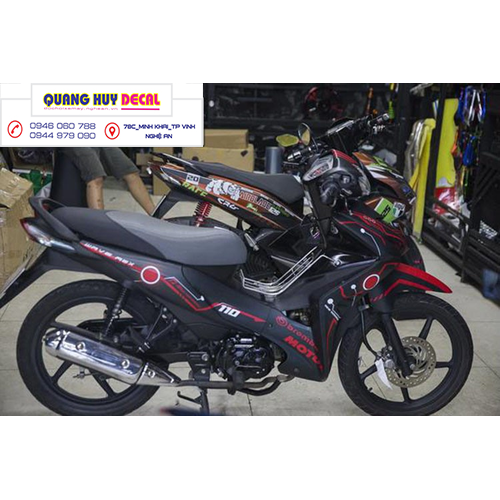 Tem trùm wave rsx đen chỉ đỏ motul - Độ dán team trùm decal xe máy wave rsx đen chỉ đỏ motul - Team trùm decal xe máy wave rẻ đẹp và chất