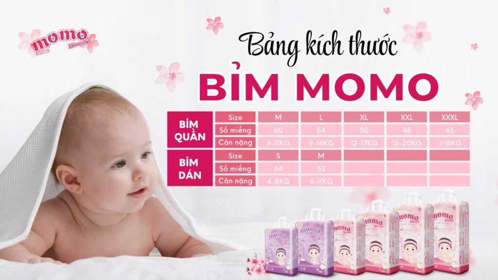 Bỉm tã dán / quần momo diamond nhật bản đủ size