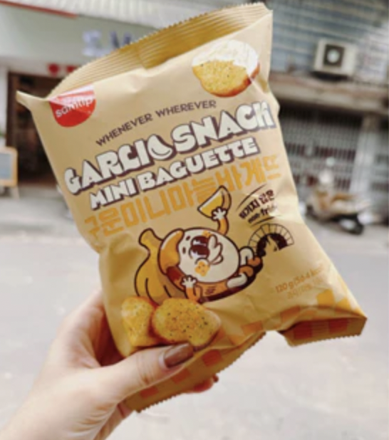 Bánh Mì Sấy Bơ Tỏi_Pizza Hàn Quốc Garlic Snacks 120gram