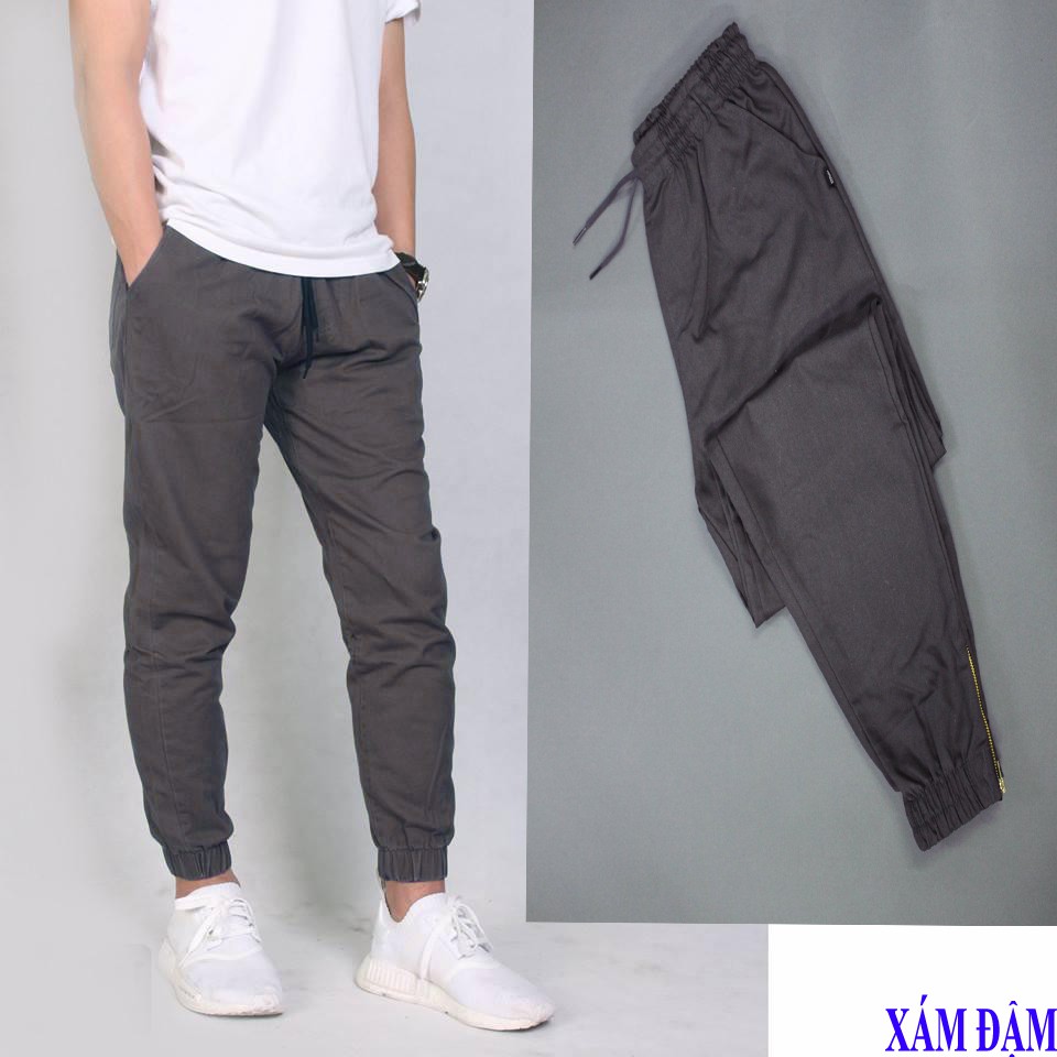 [3-5/8 Hoàn Tiền 25%][HCM]QUẦN JOGGER KAKI CO GIẢN KHÓA ZIP CÁ TÍNH