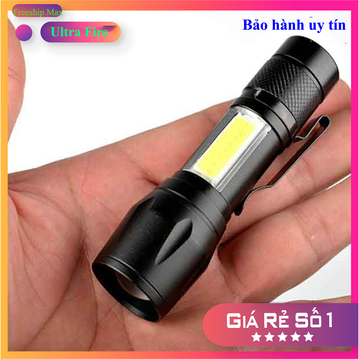 ⭐ Đèn pin công trường ⭐ Đèn pin cầm tay mini sạc pin USB Charge nhỏ gọn, tiện dụng ⭐ Freeship