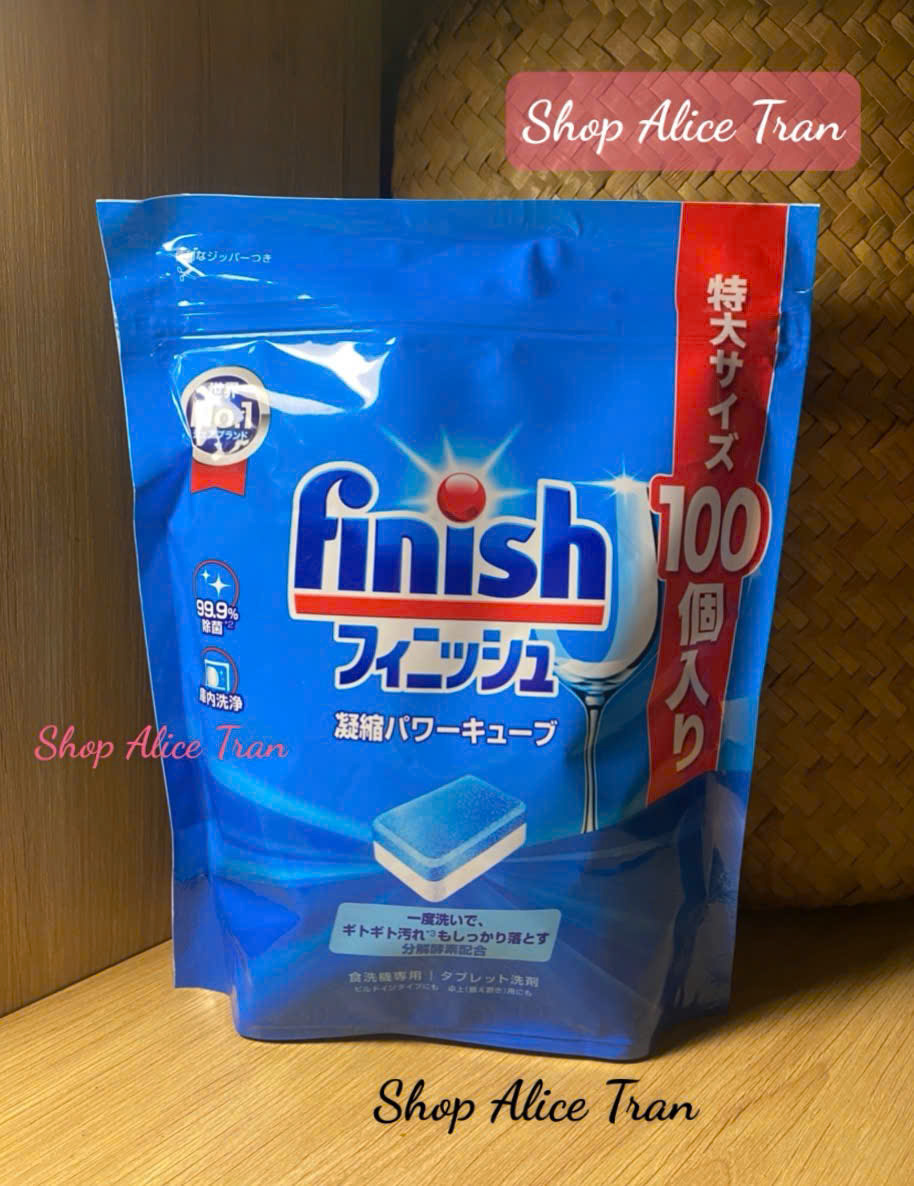 [Hcm] Finish Power Cube Dishwashing Tablets, Bag of 100 - 150 Tablets (Japanese Domestic Product)