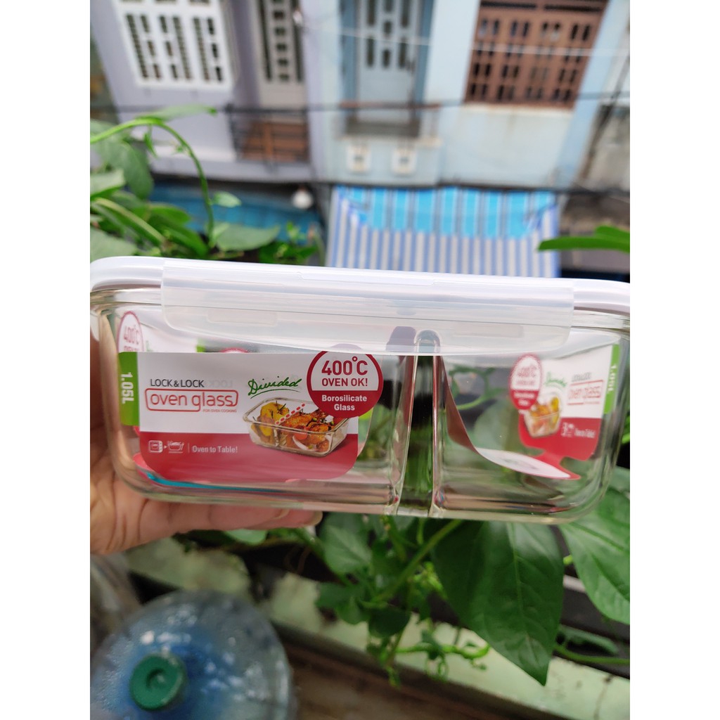 Hộp thủy tinh lock and lock chia ngăn 1050ml