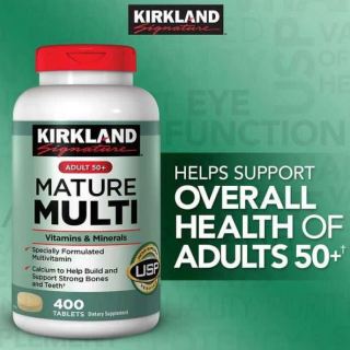 [HCM]Viên uống Vitamin tổng hợp Kirkland Mature Multi Adult 50+ Hộp 400 viên của Mỹ - dành cho nam nữ trên 50 tuổi Tăng cường miễn dịch phòng bệnh tật đặc biệt là các bệnh lây nhiễm bệnh do virus thumbnail