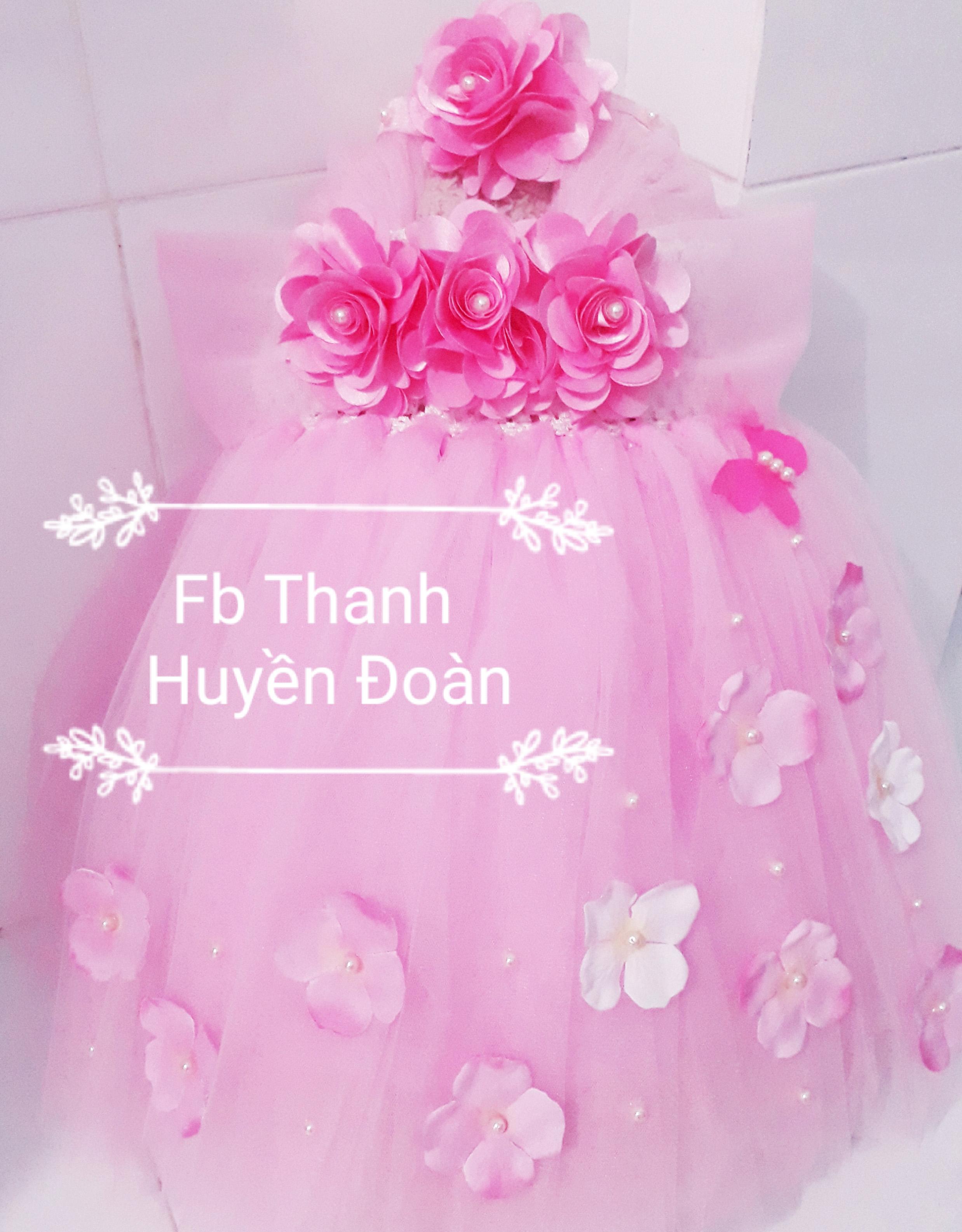 Váy Tutu Công chúa hồng trễ vai.