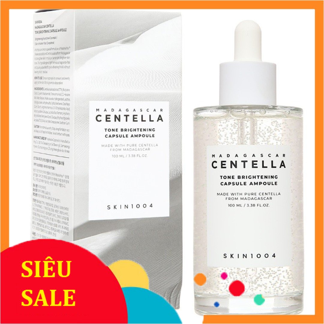 Serum skin1004 madagascar centella tone brightening capsule ampoule 100ml rau má , trắng sáng da , mờ thâm hiệu quả