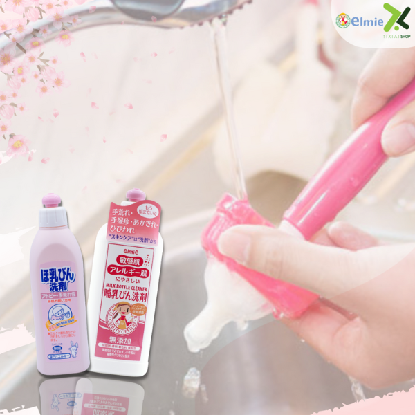 Nước Rửa Bình Sữa Dành Cho Trẻ Sơ Sinh Và Trẻ Nhỏ Elmie - 300ml (Hàng Nội Địa Nhật Bản) (ELKD1002)