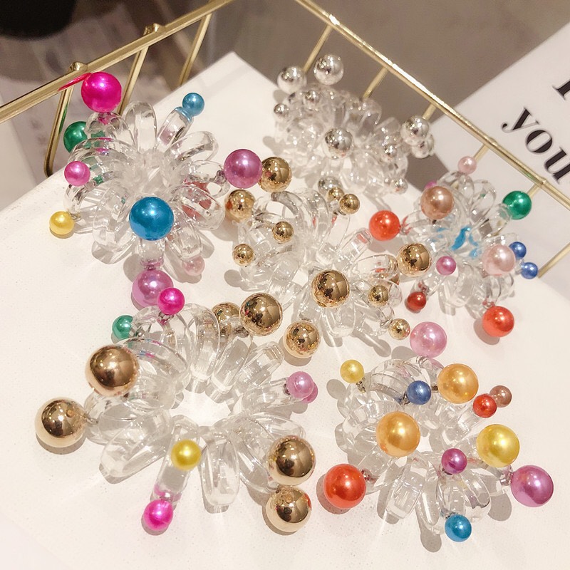 Cột tóc lò xo đính hạt galaxy ngọt ngào - cột tóc ulzzang hàn quốc hot trend pktl0249