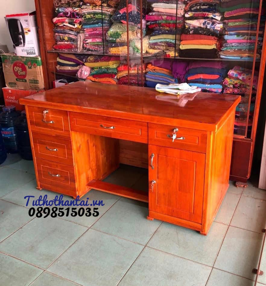 Bàn làm việc gỗ Cao Su màu
