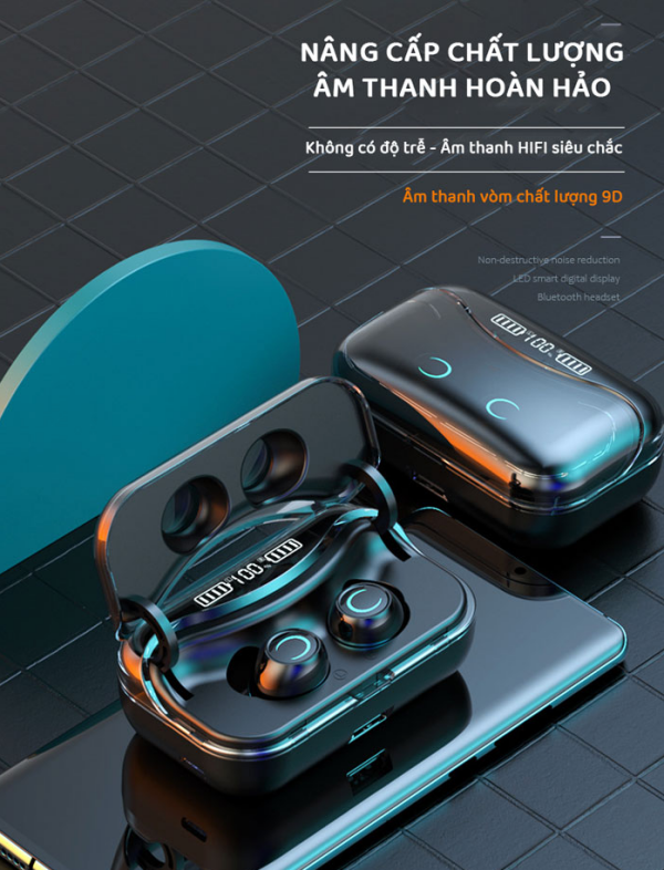 Worldmart - Tai nghe Bluetooth 5.1 âm thanh 9D G08-TWS