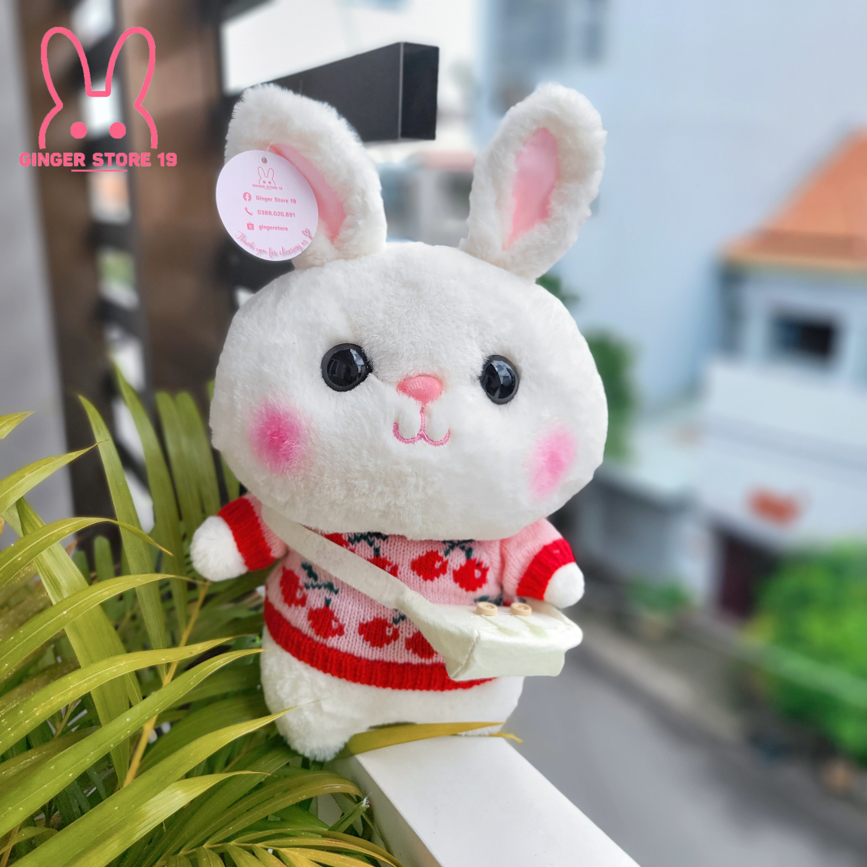 [Thỏ bông] Gấu bông thỏ mặc váy, áo đáng yêu (Thú nhồi bông thỏ)