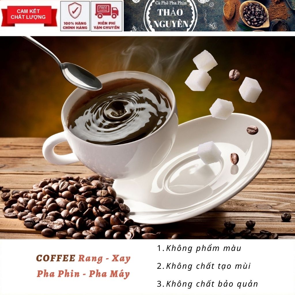 500gr COFFEE CÀ PHÊ RANG XAY THẢO NGUYÊN - CÀ PHÊ PHA PHIN